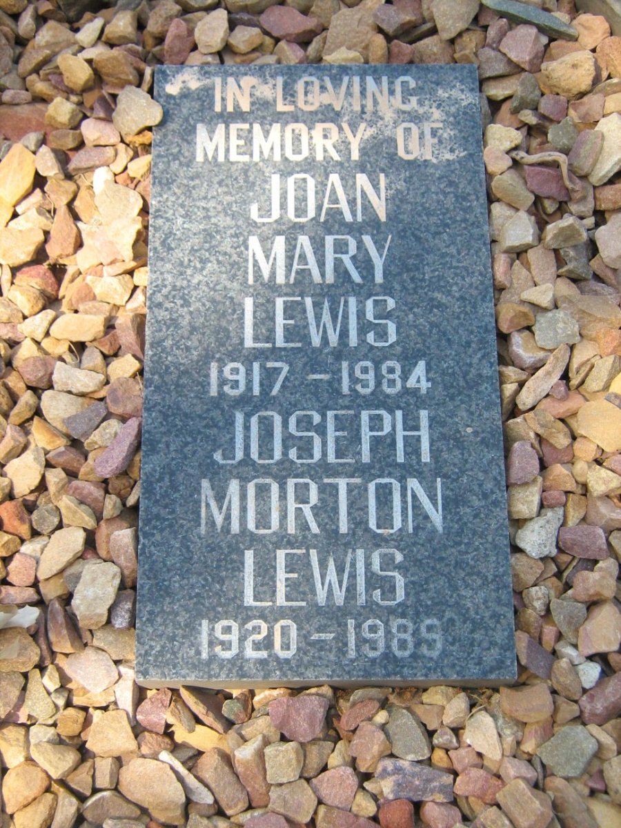 LEWIS Joseph Morton 1920-1989 &amp; Joan Mary 1917-1984