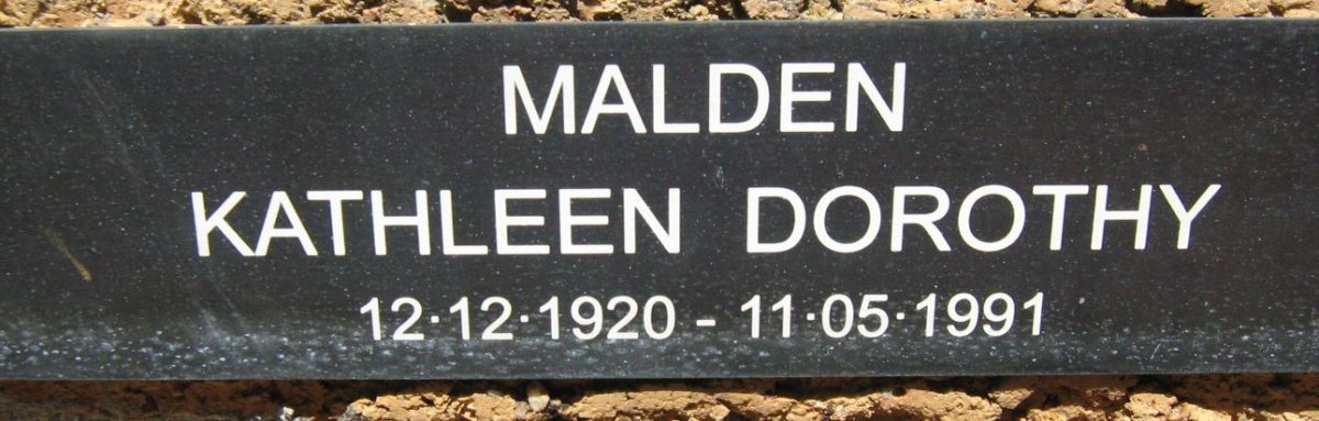 MALDEN Kathleen Dorothy 1920-1991