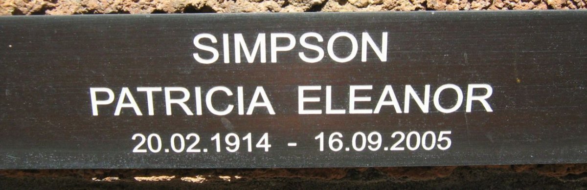 SIMPSON Patricia Eleanor 1914-2005