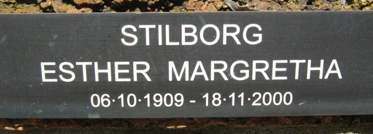 STILBORG Esther Margretha 1909-2000