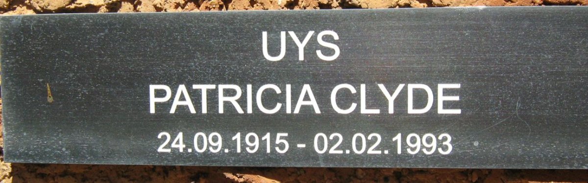 UYS Patricia Clyde 1915-1993