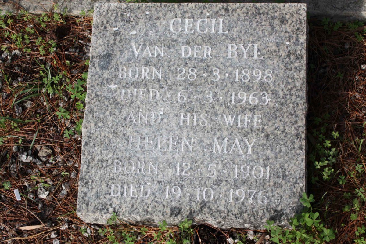 BYL Cecil, van der 1898-1963 &amp; Helen May 1901-1976 