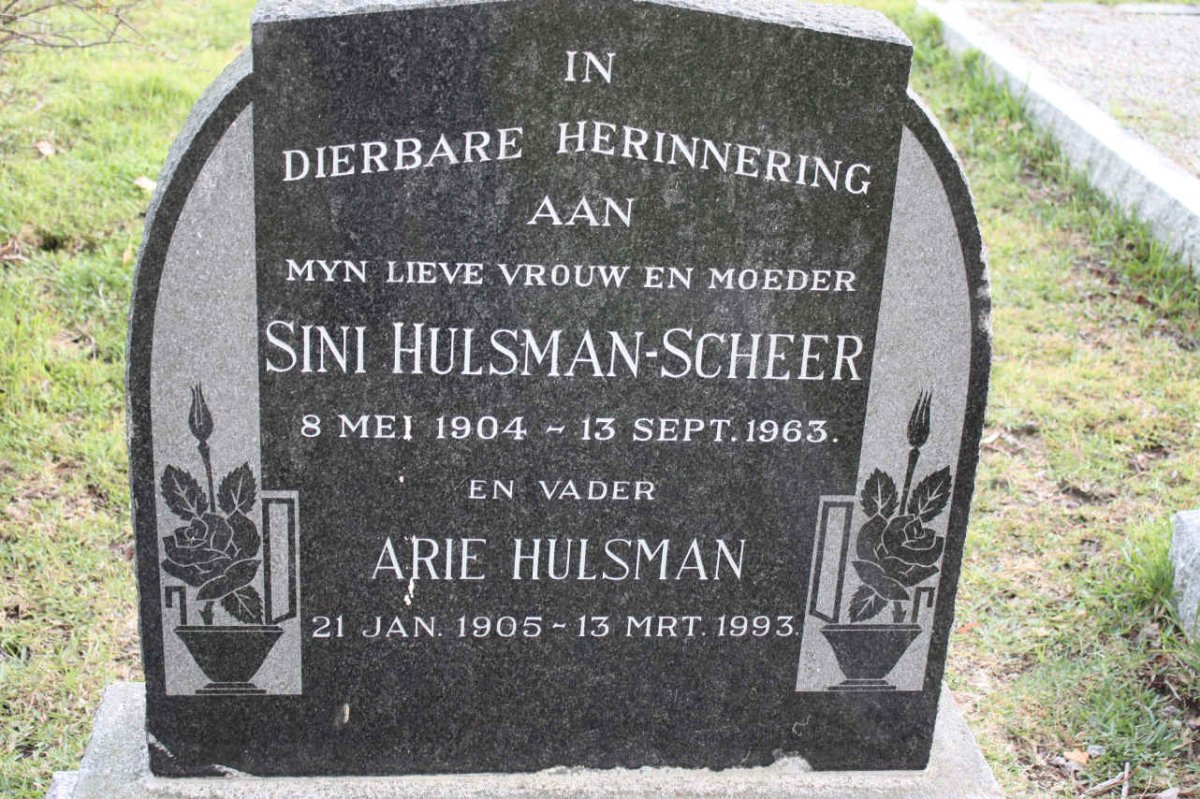 HULSMAN Arie 1905-1993 &amp; Sini HULSMAN-SCHEER 1904-1963