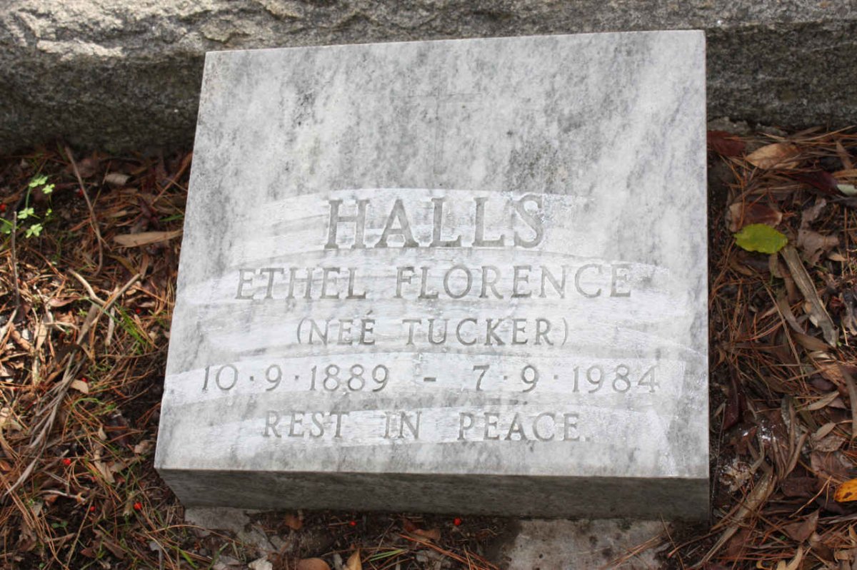 HALLS Ethel Florence nee TUCKER 1889-1984