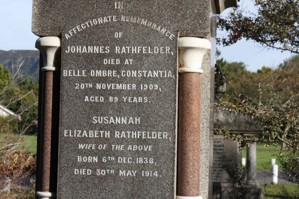 RATHFELDER Johannes -1909 &amp; Susannah Elizabeth 1836-1914