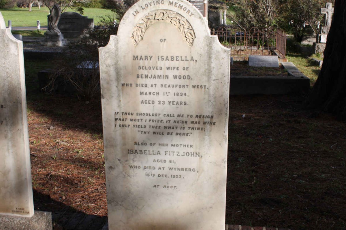 WOOD Mary Isabella -1894 :: FITZJOHN Isabella -1923