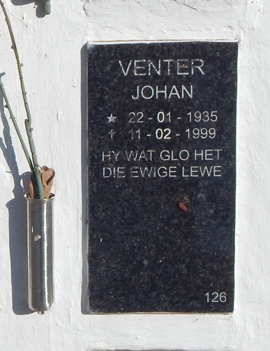 VENTER Johan 1935-1999