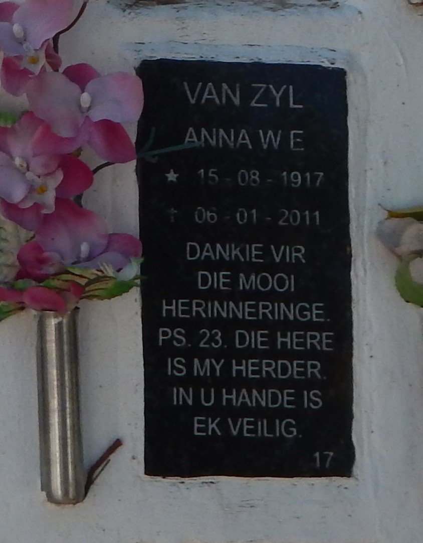 ZYL Anna W.E., van 1917-2011