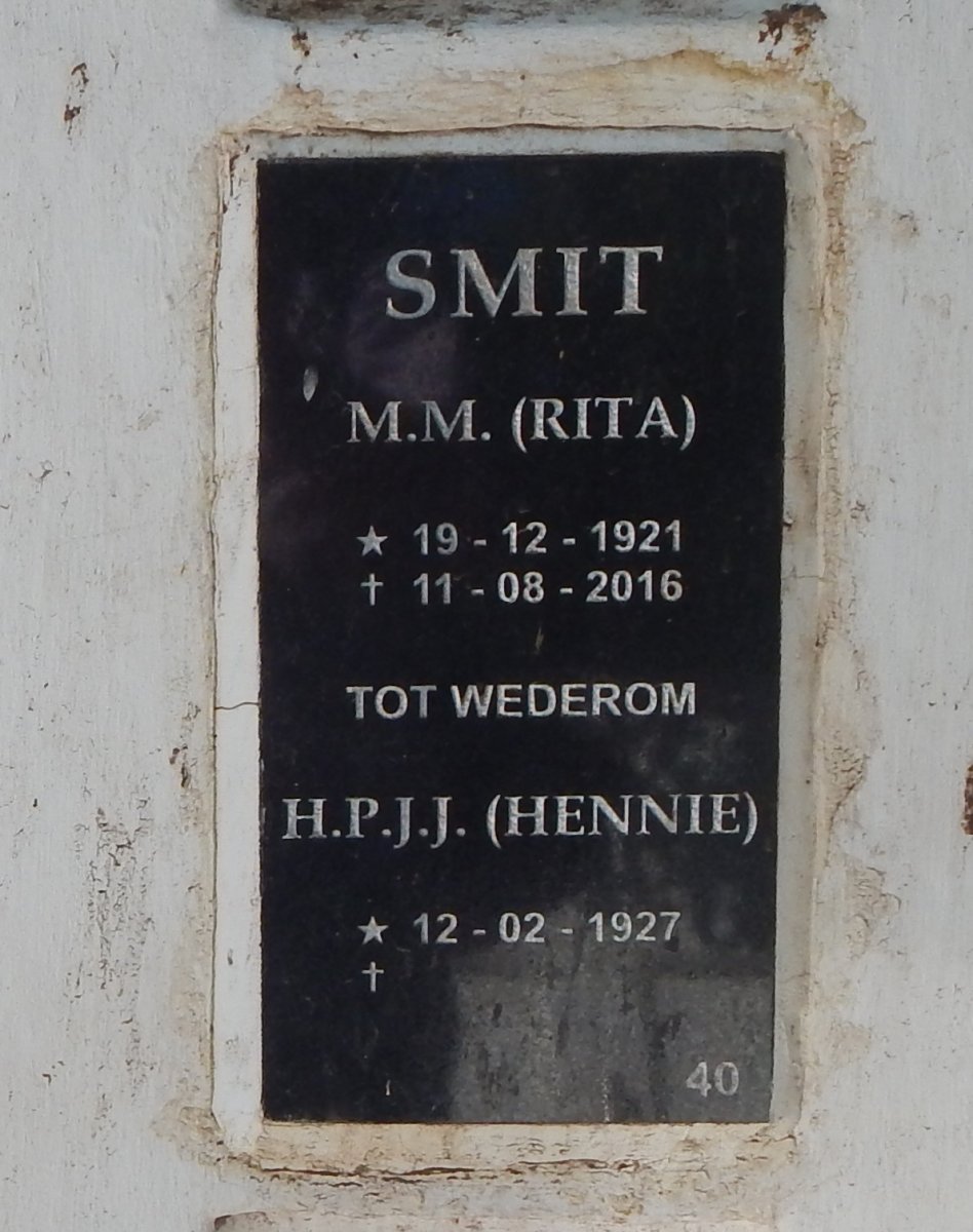 SMIT H.P.J.J. 1927-  &amp; M.M. 1921-2016