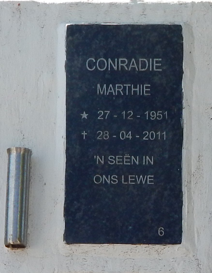 CONRADIE Marthie 1951-2011