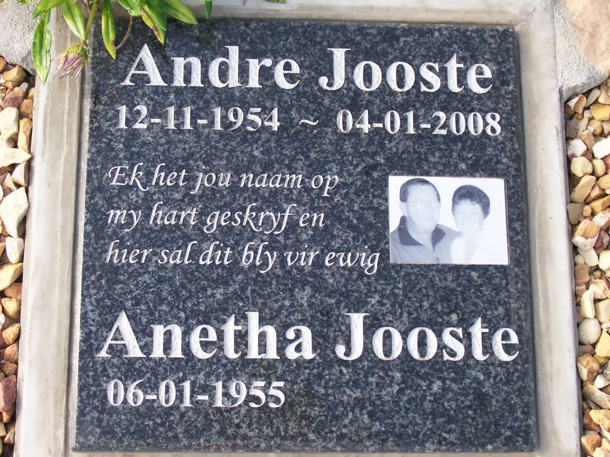 JOOSTE Andre 1954-2008 &amp; Anetha 1955-