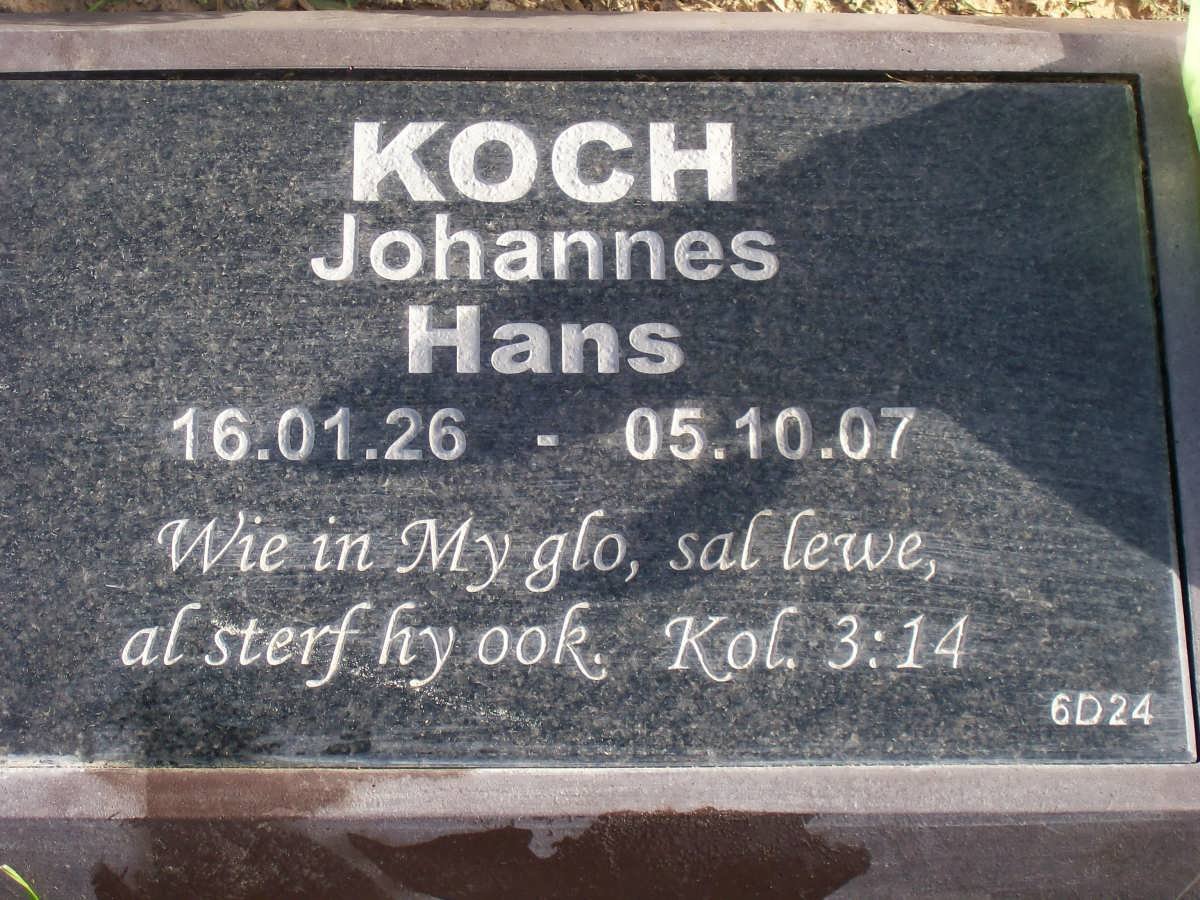 KOCH Johannes 1926-2007