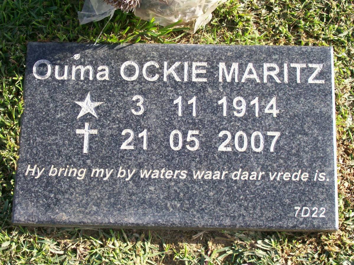 MARITZ Ockie 1914-2007