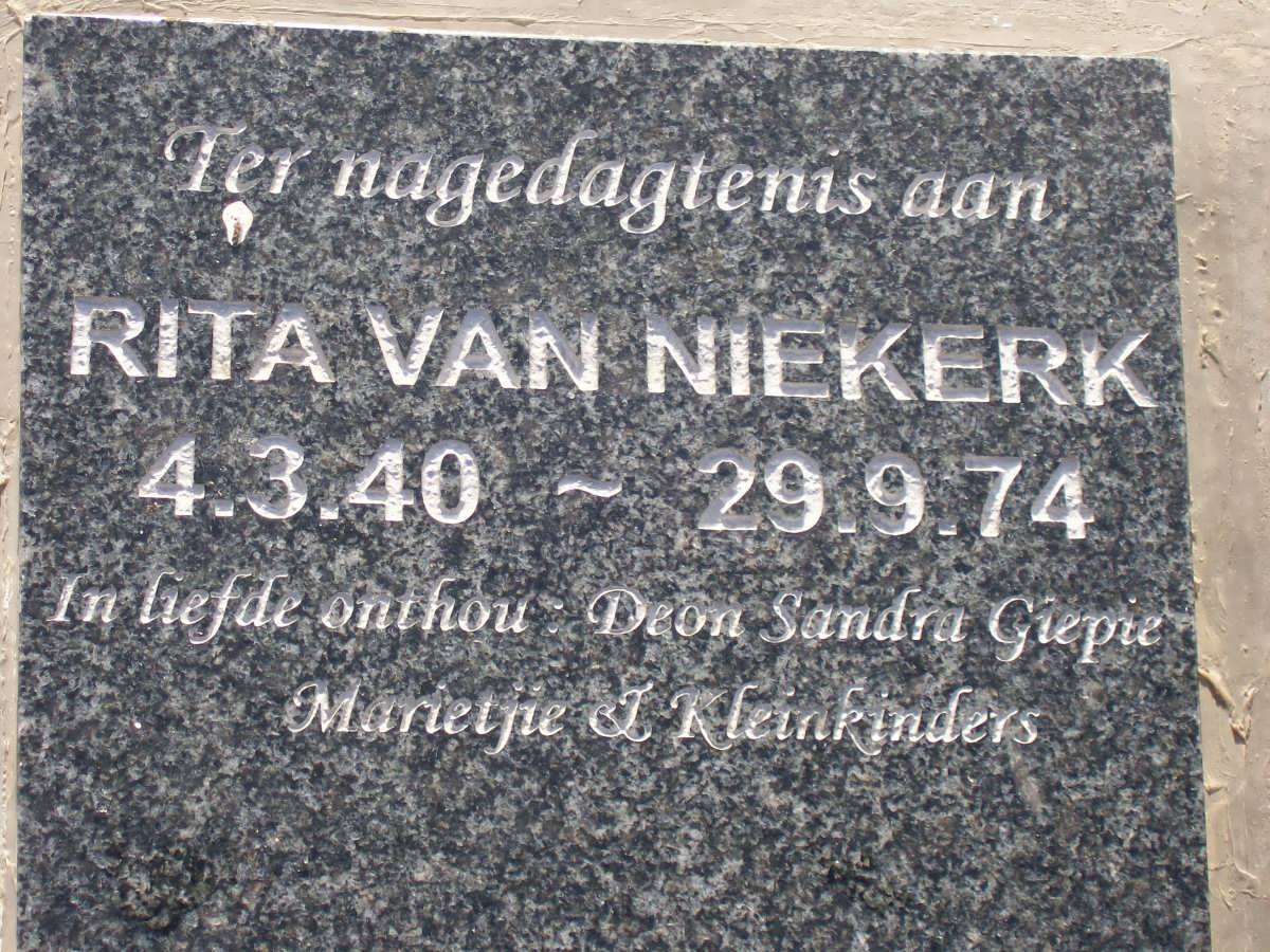 NIEKERK Rita, van 1940-1974