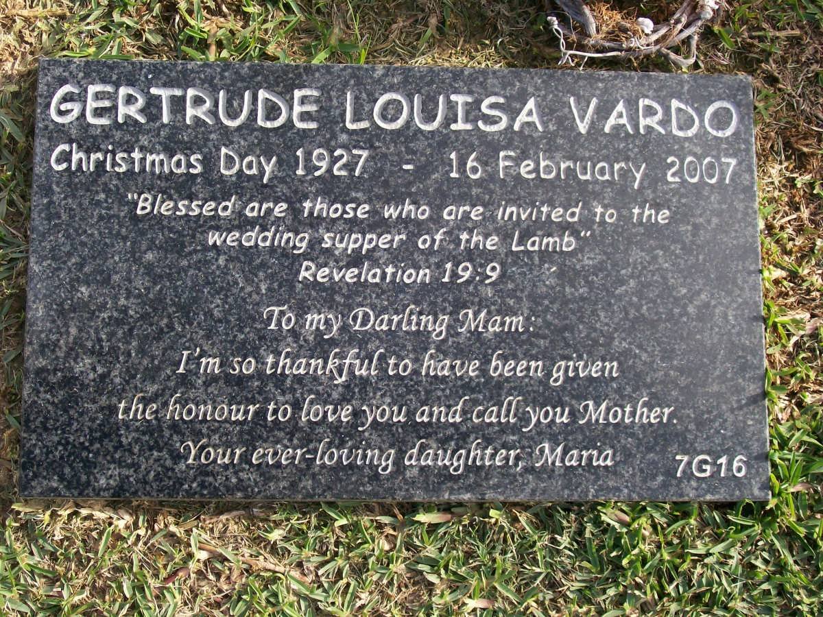 VARDO Gertrude Louisa 1927-2007