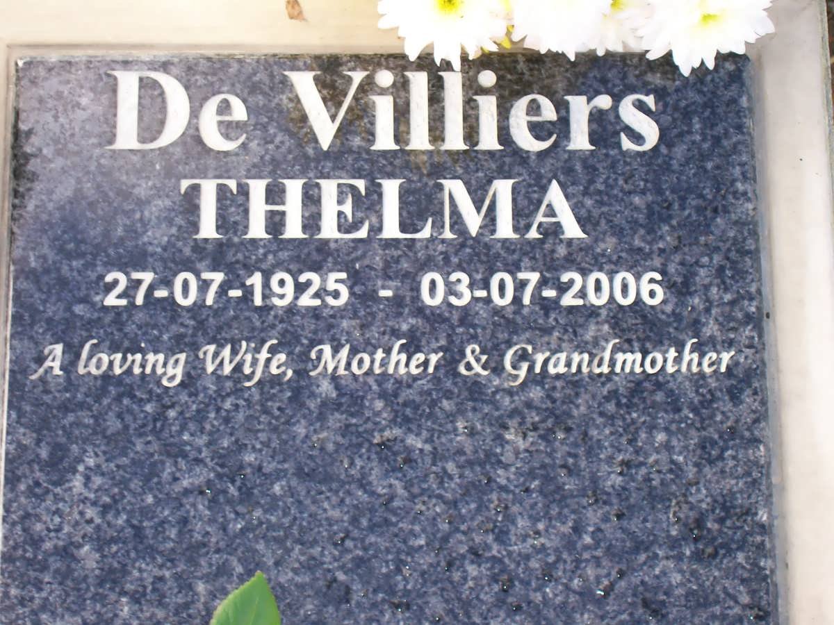 VILLIERS Thelma, de 1925-2006
