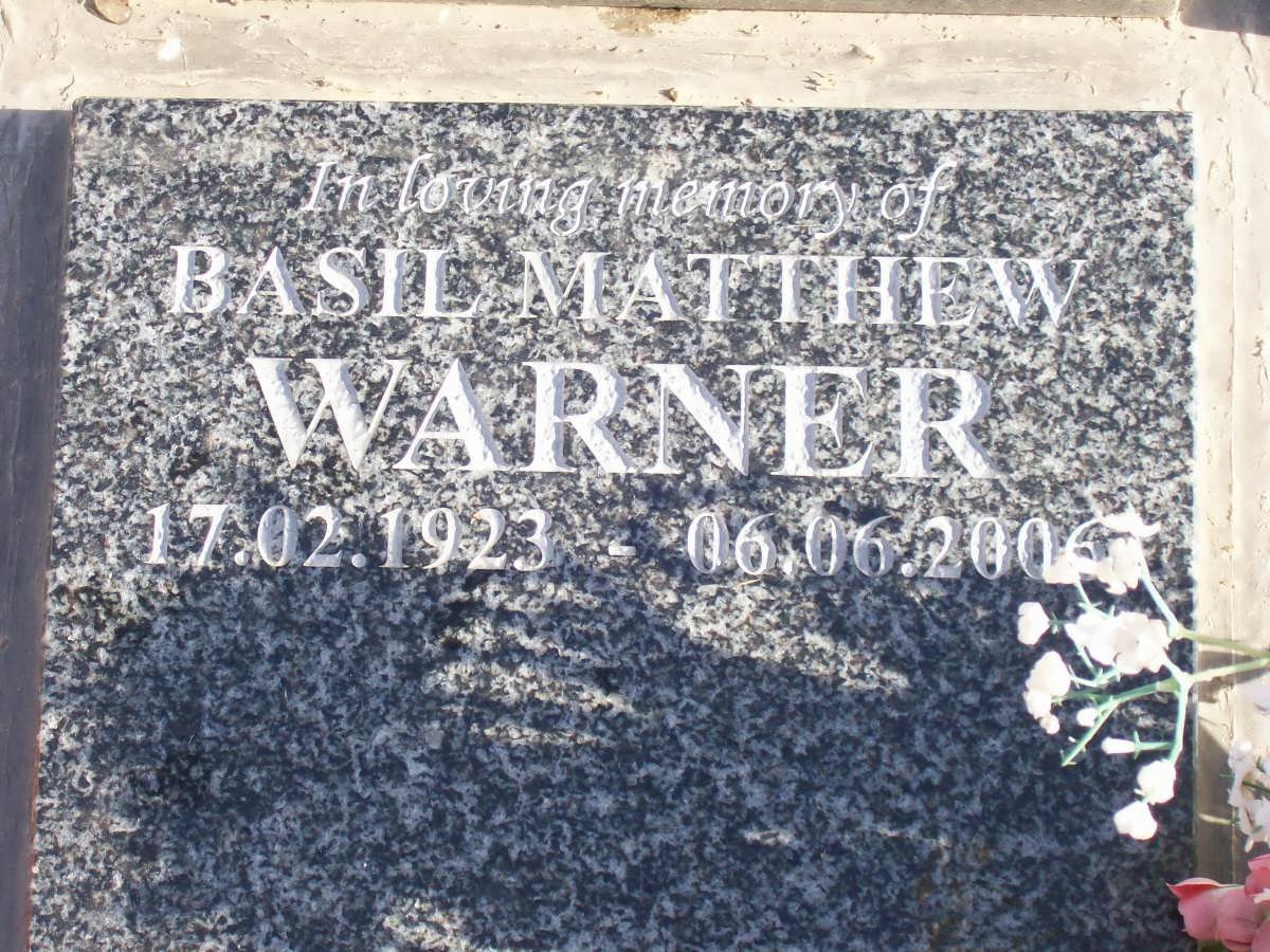 WARNER Basil Matthew 1923-2006