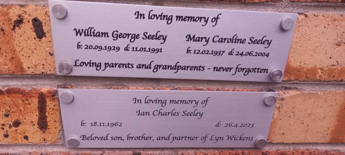 SEELEY William George 1929-1991 & Mary Caroline 1937-2004 :: SEELEY Ian Charles 1962-2023