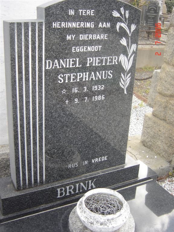BRINK Daniel Petrus Stephanus 1932-1986