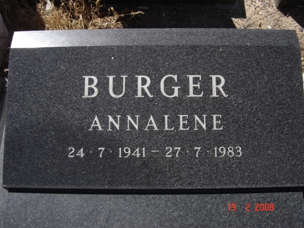 BURGER Annalene 1941-1983
