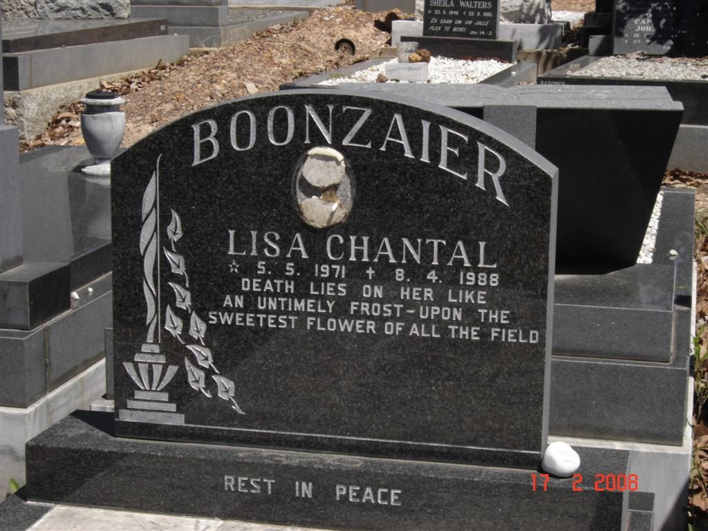 BOONZAIER Lisa Chantal 1971-1988