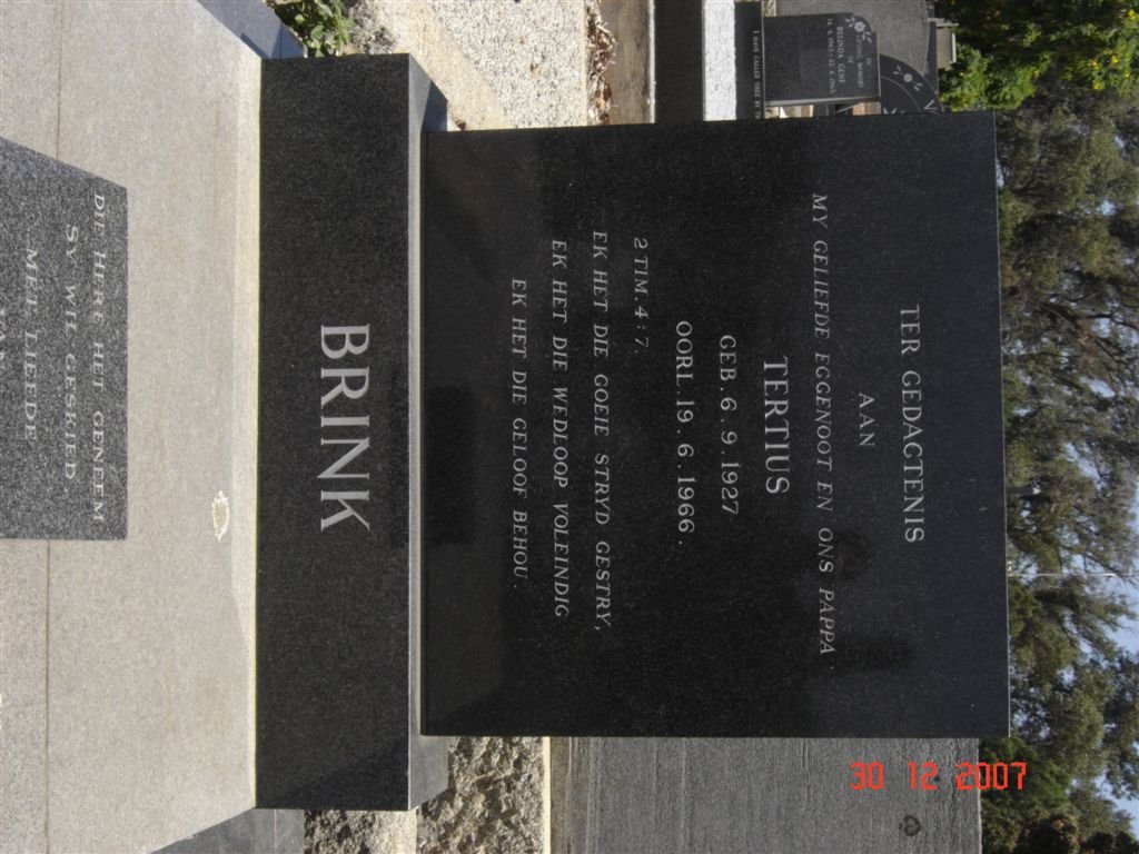 BRINK Tertius 1927-1966