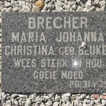 BRECHER Maria Johanna Christina nee BEUKES