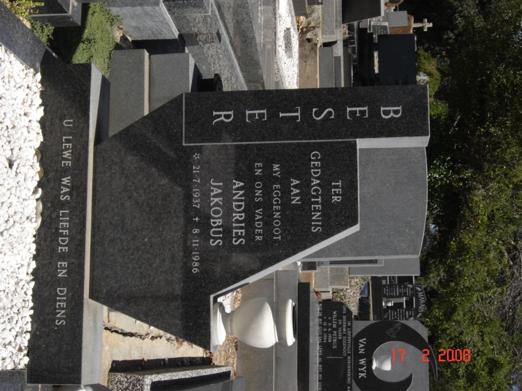 BESTER Andries Jakobus 1937-1986