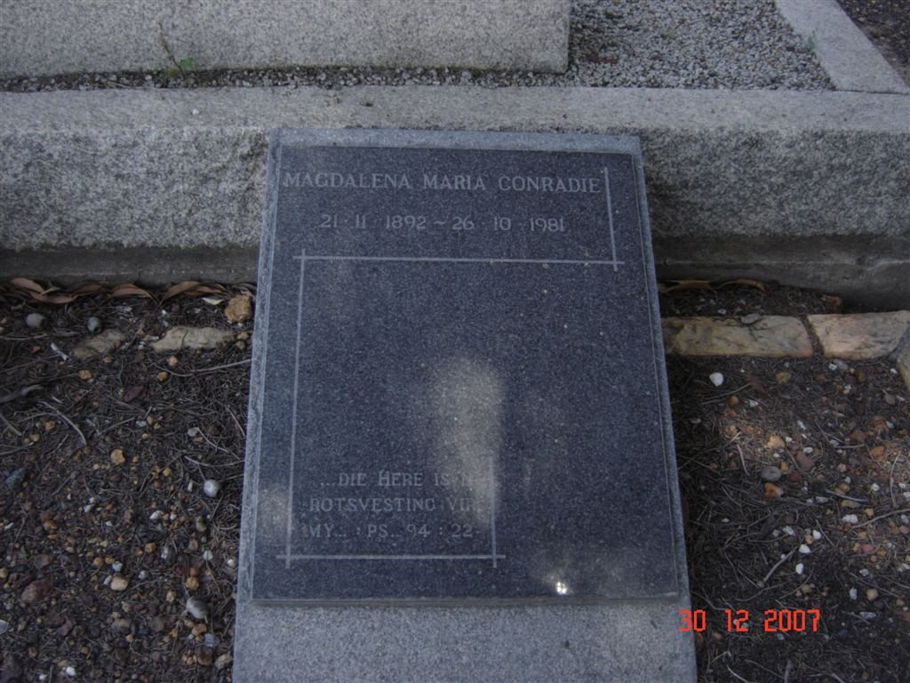 CONRADIE Magdalena Maria 1892-1981