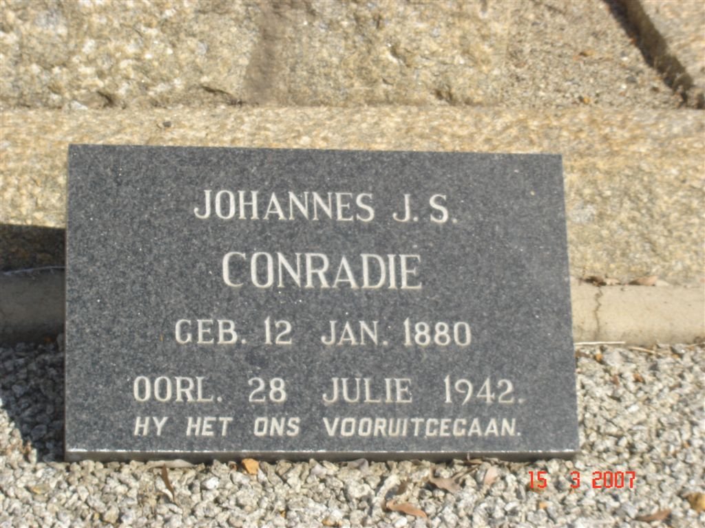 CONRADIE Johannes J.S. 1880-1942
