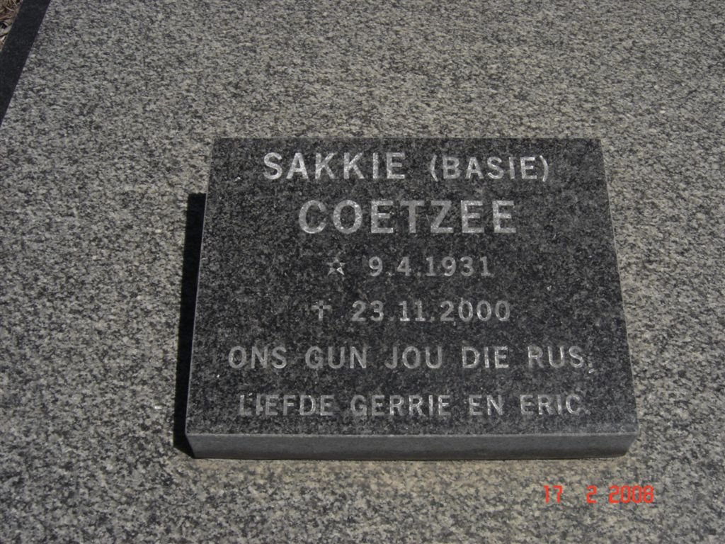 COETZEE Sakkie 1931-2000