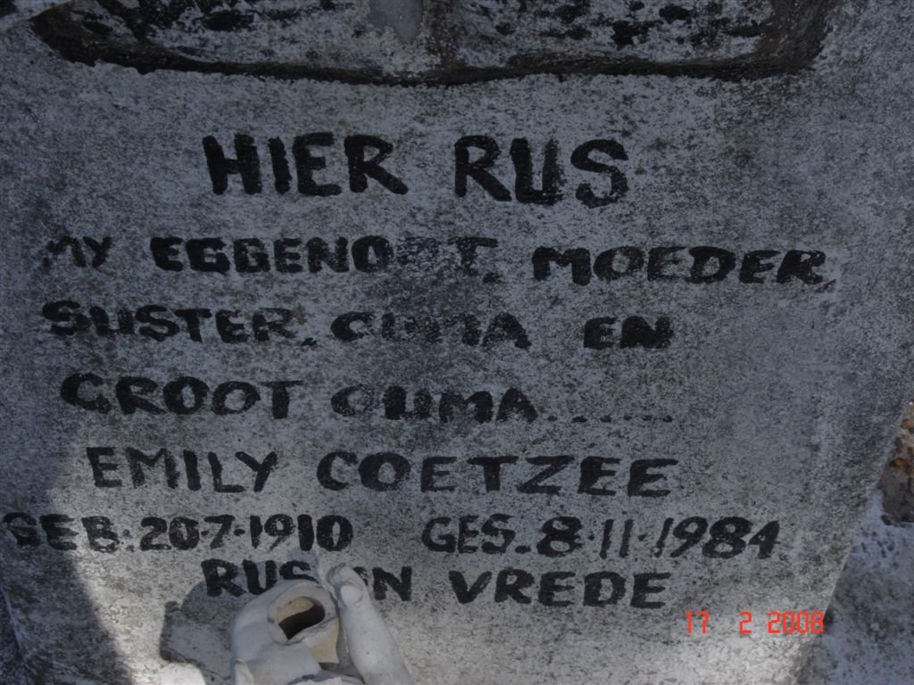 COETZEE Emily 1910-1984