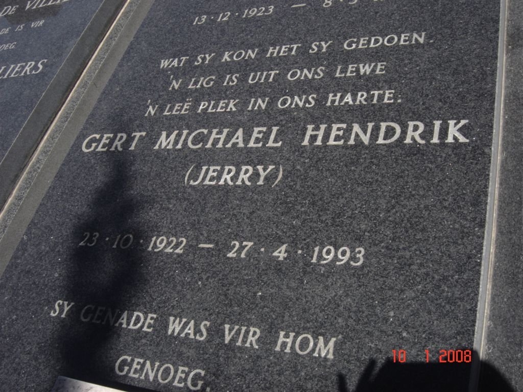 COETZEE Gert Michael Hendrik 1922-1993