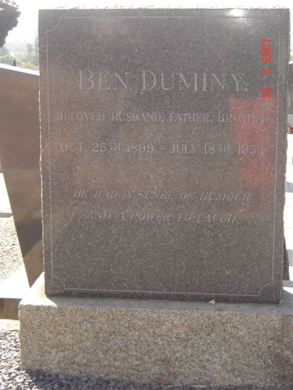 DUMINY Ben 1899-1951