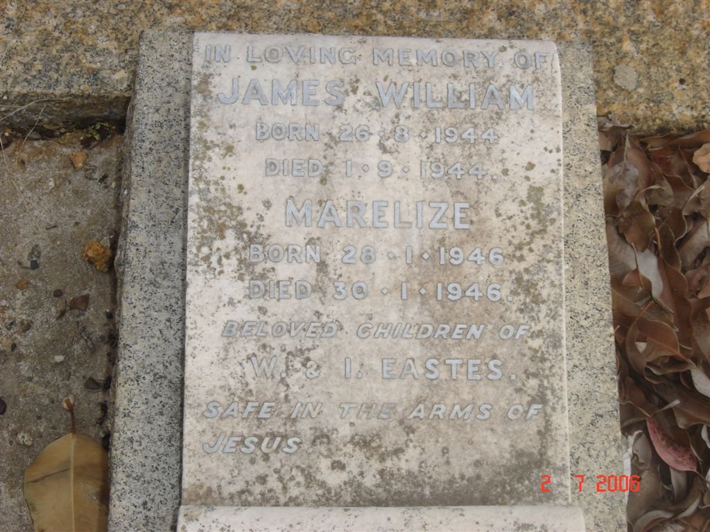 EASTES James William 1944-1944 :: EASTES Marelize 1946-1946