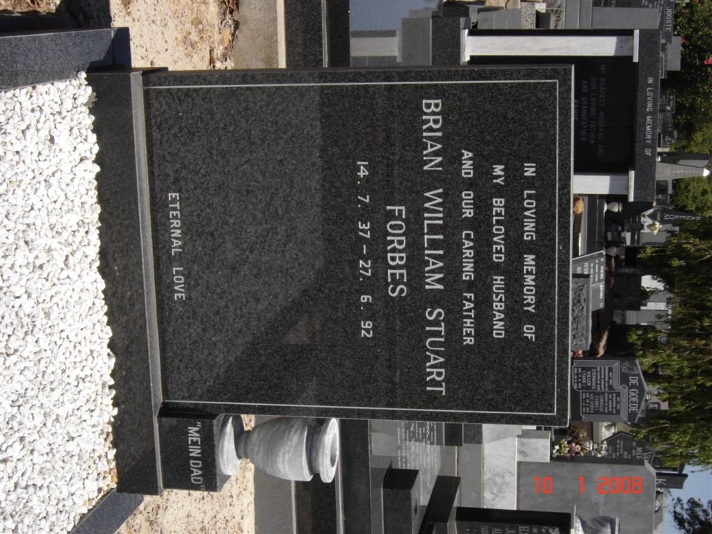 FORBES Brian William Stuart 1937-1992