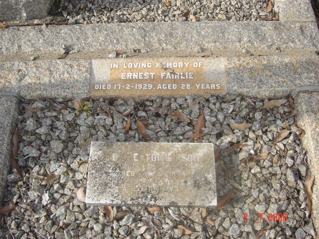 FAIRLIE Ernest -1929, TOMLINSON Joyce -1944