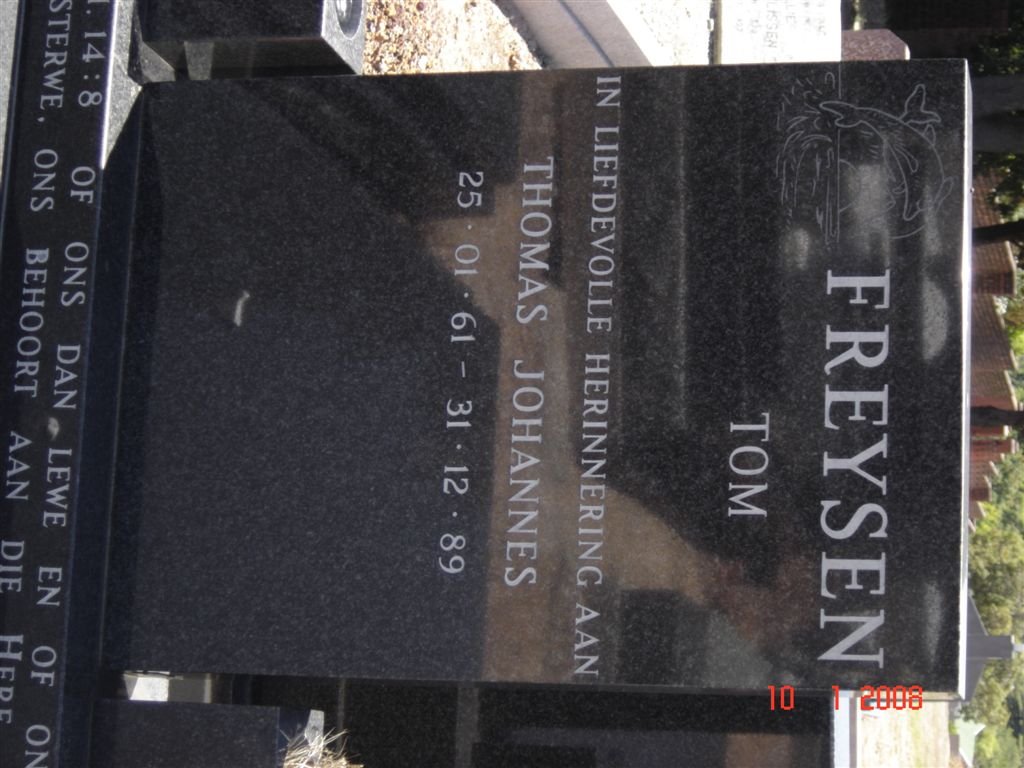 FREYSEN Thomas Johannes 1961-1989