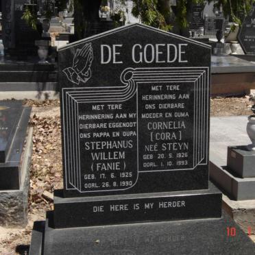 GOEDE Stephanus Willem, de 1925-1990 &amp; Cornelia STEYN 1926-1993