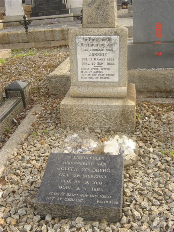 GOLDBERG Joleen nee VAN NIEKERK 1910-1961