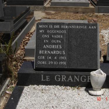 GRANGE Andries Bernardus, le 1913-1991