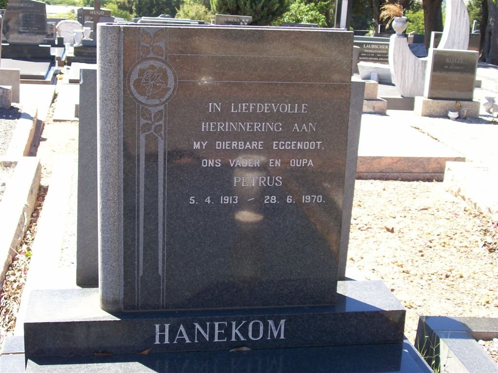 HANEKOM Petrus 1913-1970