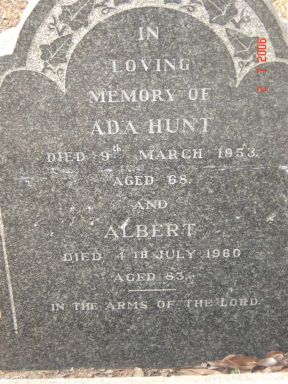 HUNT Albert -1960 &amp; Ada -1953