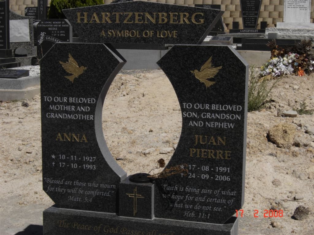 HARTZENBERG Anna 1927-1993 :: HARTZENBERG Juan Pierre 1991-2006