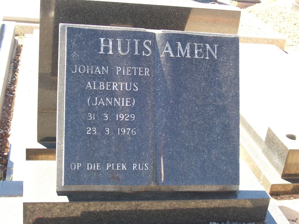 HUISAMEN Johan Pieter Albertus 1929-1976