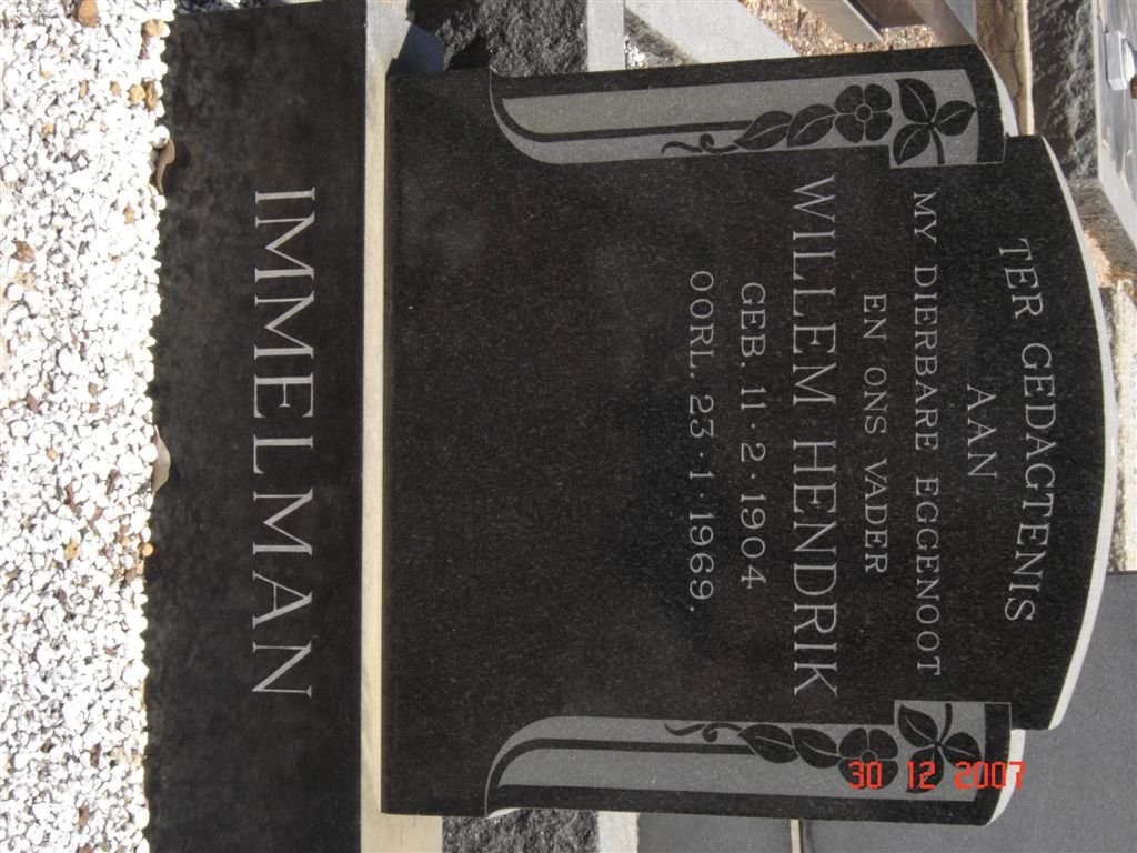 IMMELMAN Willem Hendrik 1904-1969
