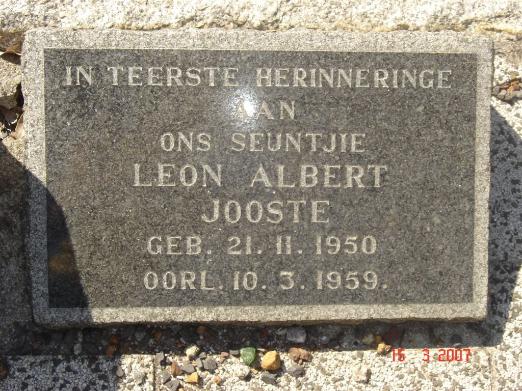 JOOSTE Leon Albert 1950-1959
