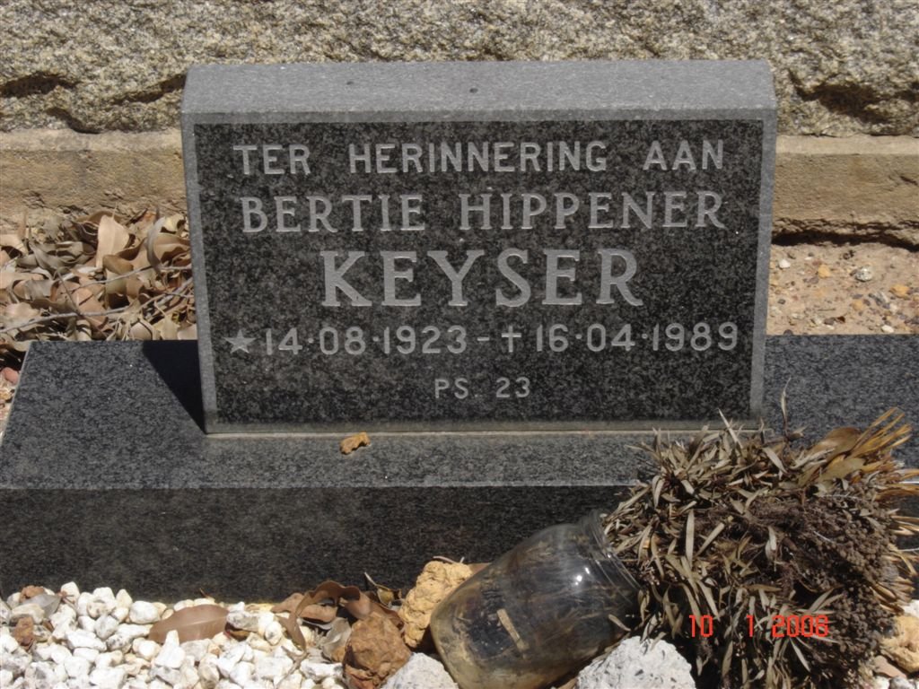 KEYSER Bertie Hippener 1923-1989