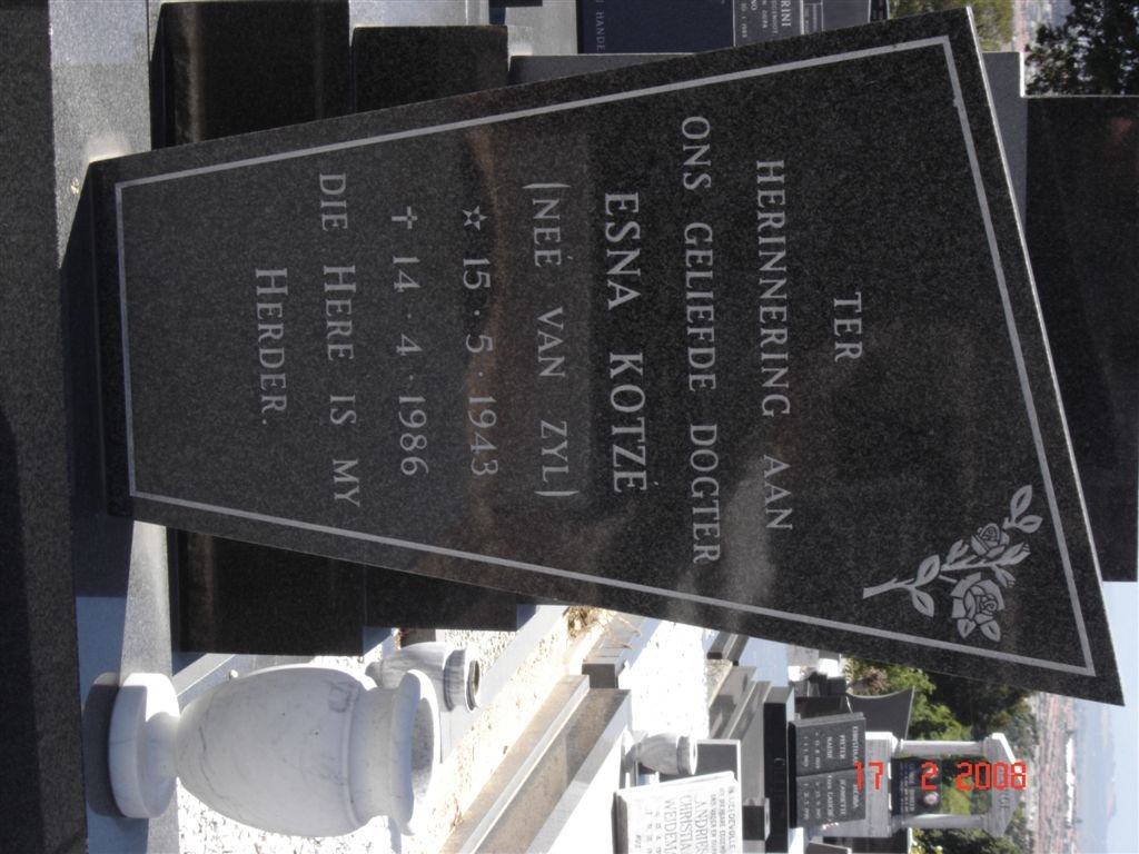 KOTZé Esna nee VAN ZYL 1943-1986