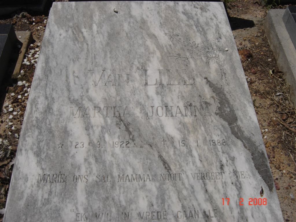 LILL Martha Johanna, van 1922-1988